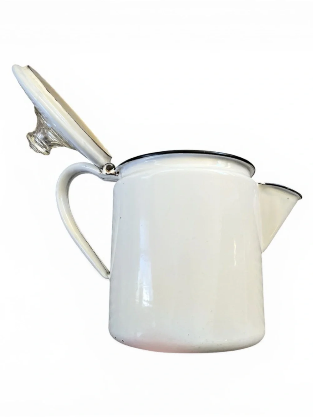 Pyrex Enamelware Coffee Percolator Black & White 8